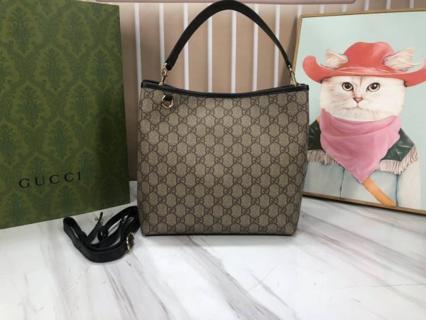 GG Emblem medium bucket bag black