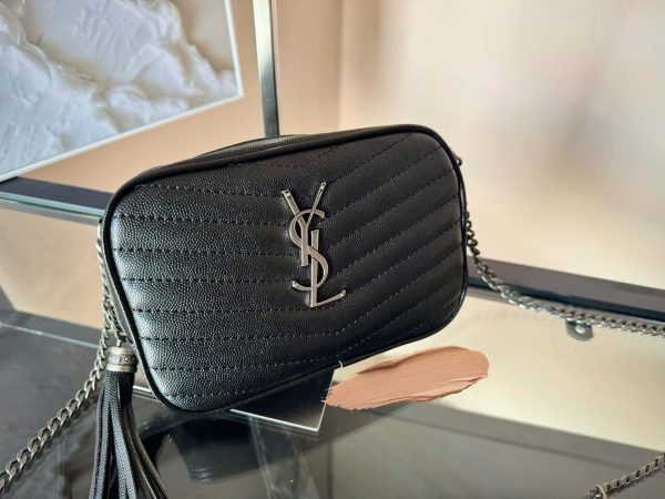 Mini Lou in Quilted Leather black-silver hardware