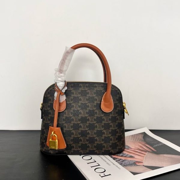 Teen Honorine Bag In Triomphe Canvas And Calfskin brown