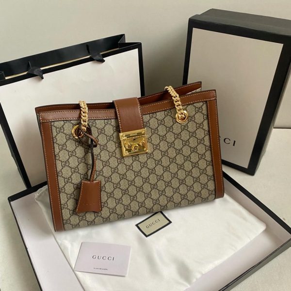 Padlock large tote bag Brown