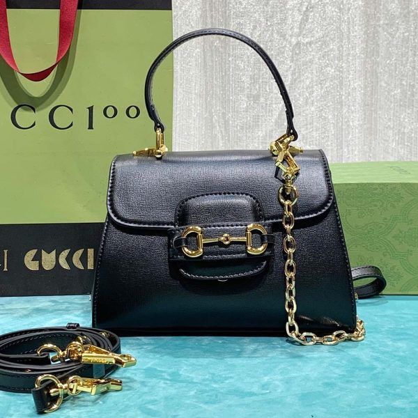 Gucci Horsebit 1955 small top handle bag- Black