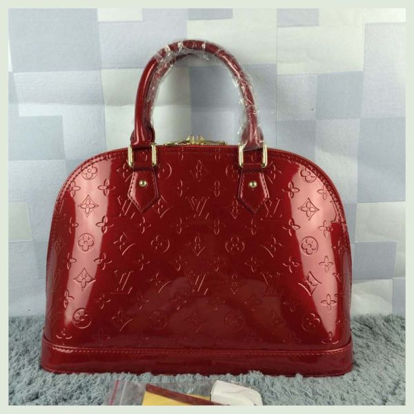 Embossed Monogram Alma PM Patent Leather- Red