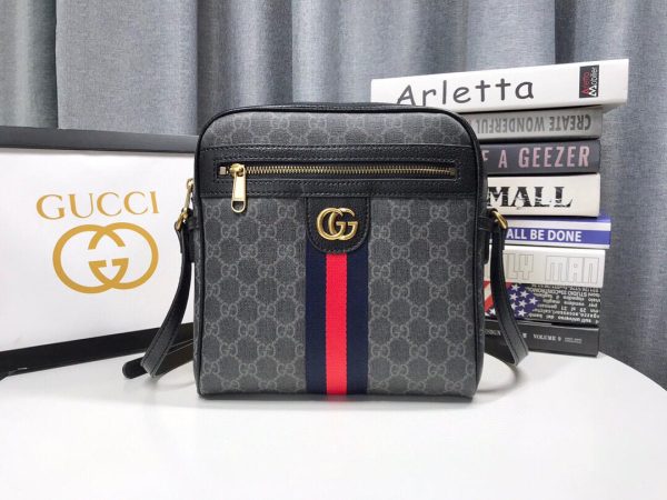 Ophidia GG Small Messenger Bag gray