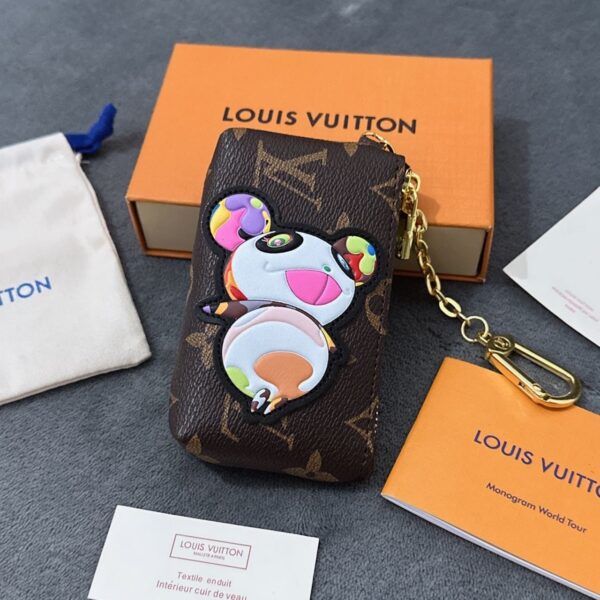 Panda Monogram Key Pouch Coin Wallet